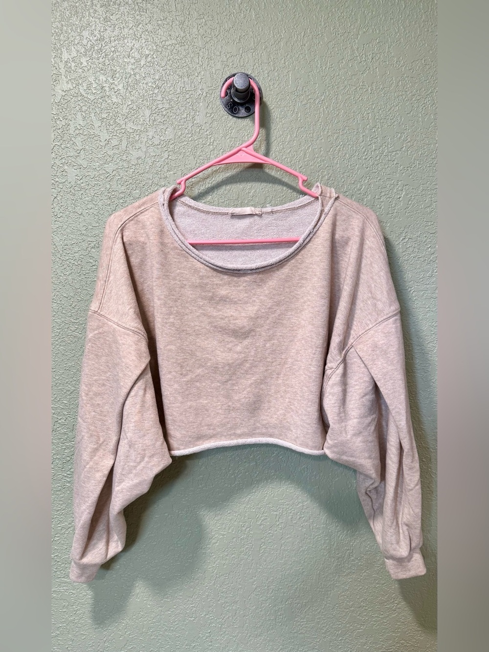 Altar'd State Beige Cropped Sweatshirt M